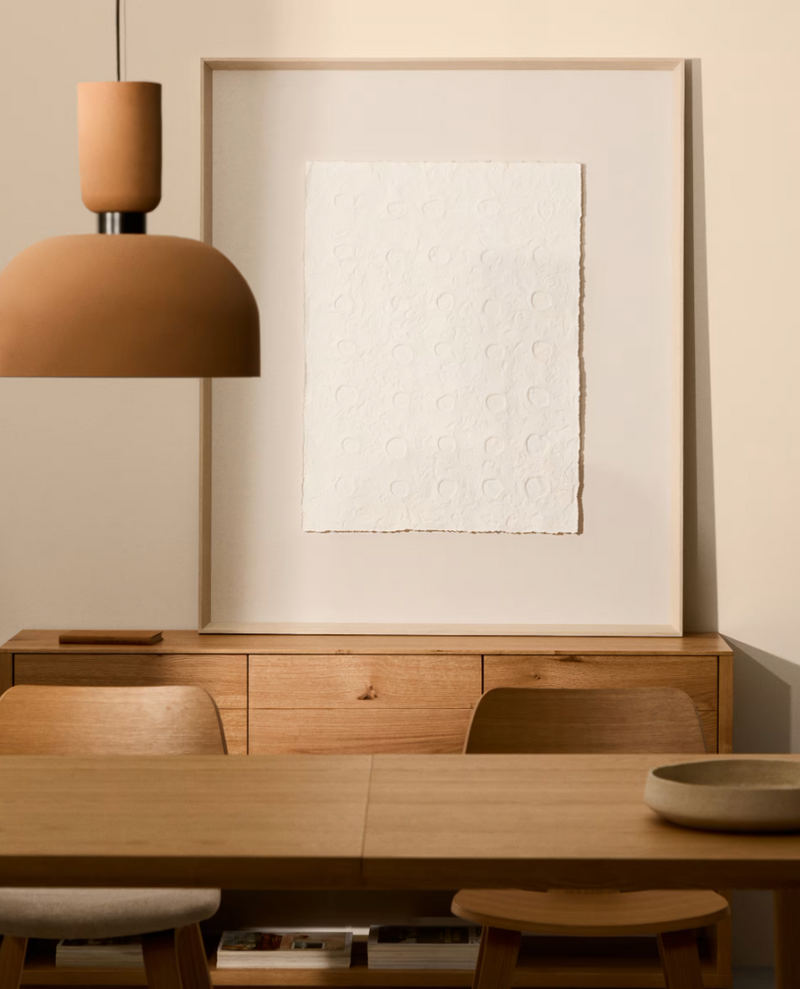 OLVIN Abstract picture on white recycled paper with hand-crafted reliefs