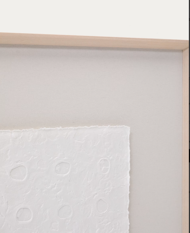 OLVIN Abstract picture on white recycled paper with hand-crafted reliefs