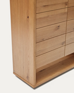 ALGUEMA Visoki komoda s 2 vrata od hrastovog furnira s prirodnom završnom obradom