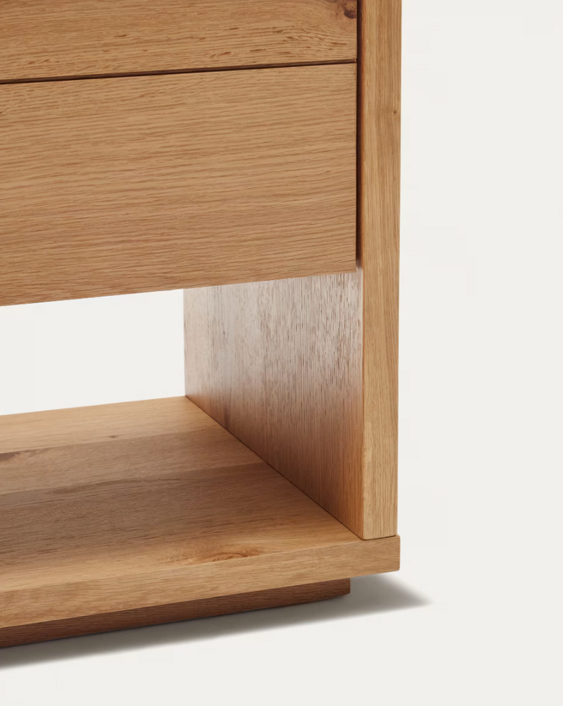 ALGUEMA Visoki komoda s 2 vrata od hrastovog furnira s prirodnom završnom obradom