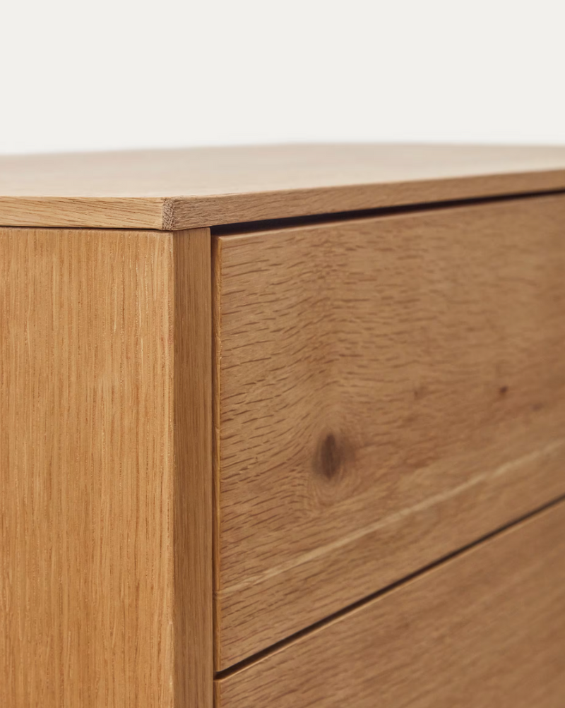 ALGUEMA Visoki komoda s 2 vrata od hrastovog furnira s prirodnom završnom obradom