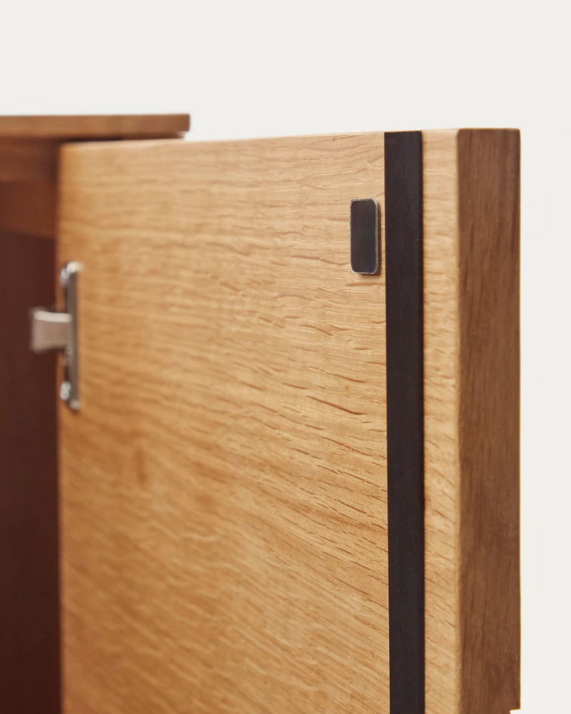 ALGUEMA Visoki komoda s 2 vrata od hrastovog furnira s prirodnom završnom obradom