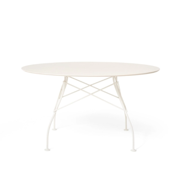 GLOSSY Vanjski okrugli stol crni okvir od mramorne ploče