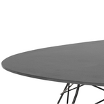 GLOSSY Vanjski okrugli stol crni okvir od mramorne ploče