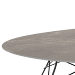 GLOSSY Vanjski okrugli stol crni okvir od mramorne ploče