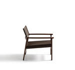 JAN armchair made of dark brown recycled leather fibres