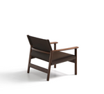 JAN armchair made of dark brown recycled leather fibres