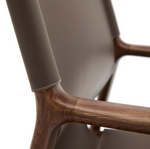 JAN armchair made of dark brown recycled leather fibres