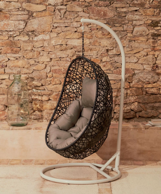 FLORINA Viseća tamno siva fotelja s bazom