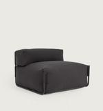 SQUARE Ležaljka s naslonom u bež boji s crnim aluminijem