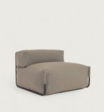 SQUARE Ležaljka s naslonom u bež boji s crnim aluminijem