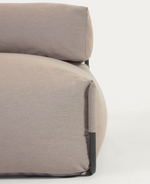 SQUARE Ležaljka s naslonom u bež boji s crnim aluminijem