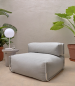 SQUARE Ležaljka s naslonom u bež boji s crnim aluminijem