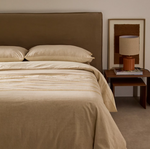 LINARA Set navlake za poplun i jastučnica od bež pamuka i lana