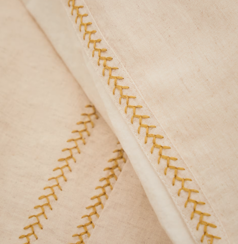 LINARA Set navlake za poplun i jastučnica od bež pamuka i lana