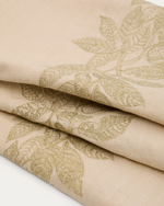 ORETI tablecloth with cocoa embroidery feature, 150x250cm
