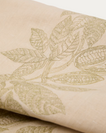 ORETI tablecloth with cocoa embroidery feature, 150x250cm