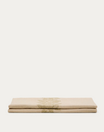 ORETI tablecloth with cocoa embroidery feature, 150x250cm