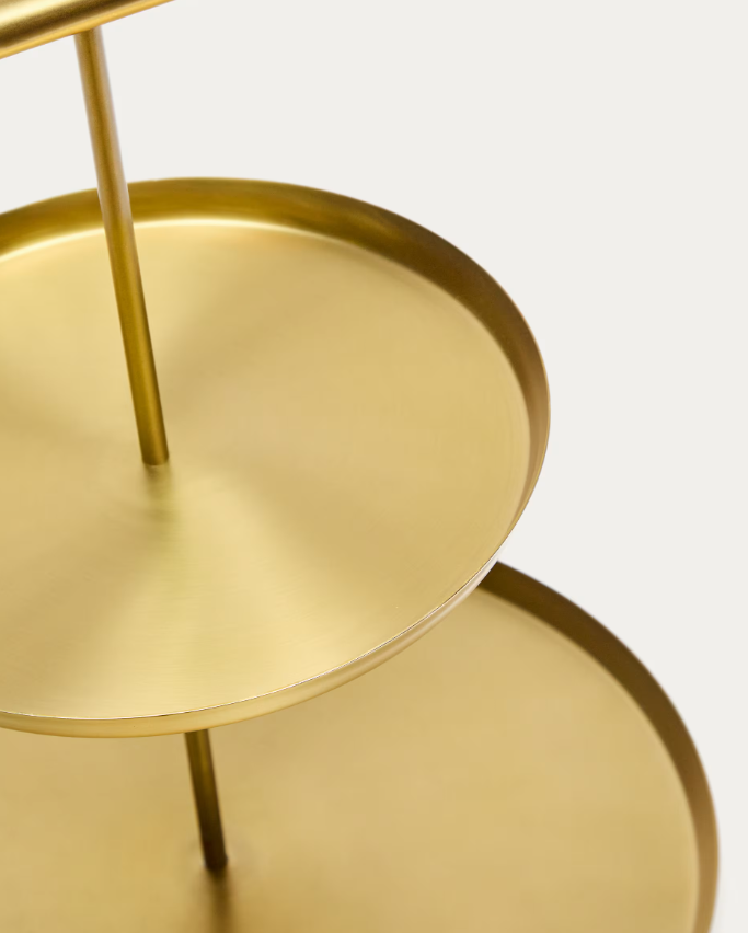 ARUC 2-layered tray made of gold-coloured stainless steel