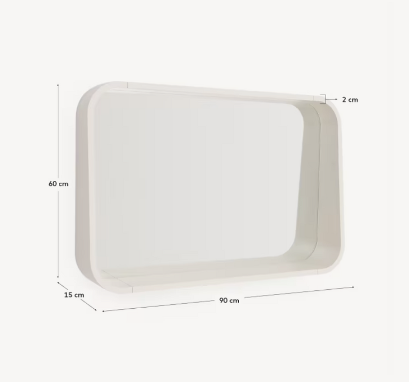 SALAYA Ogledalo od lakirane bež laminirane šperploče boje jasena 90 x 60 cm