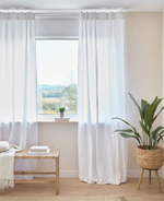 MARJA Cotton and linen curtain in white