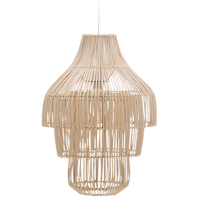 JANOA Rattan ceiling lamp shade with light finish Ø38cm