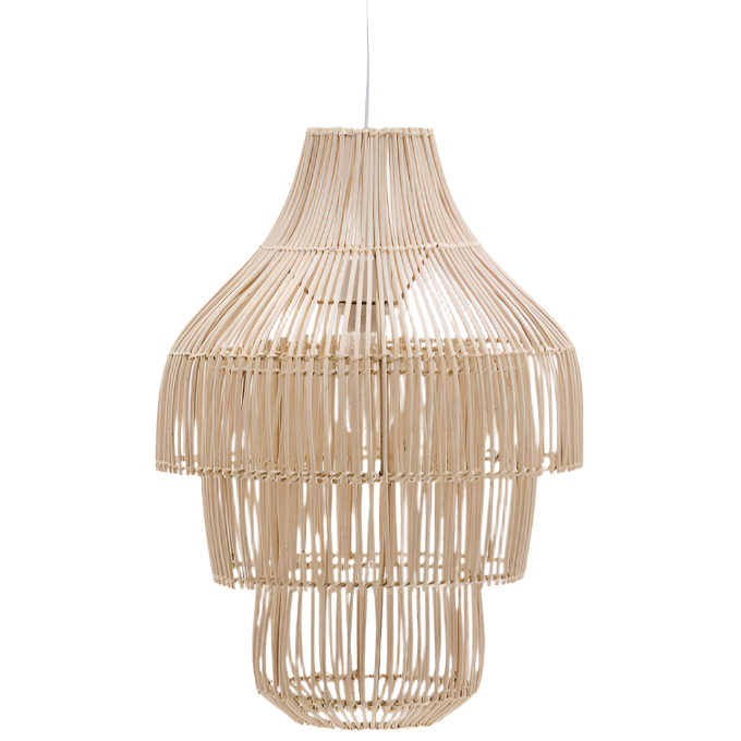 JANOA Rattan ceiling lamp shade with light finish Ø38cm