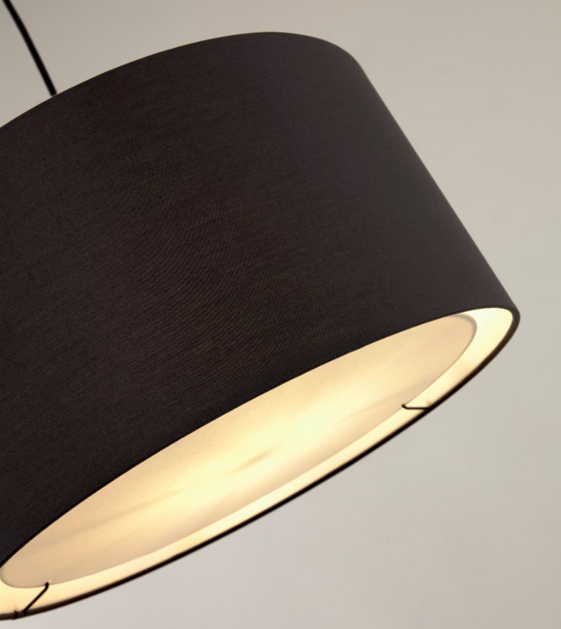 SANTANA Crno sjenilo za stropnu svjetiljku s bijelim difuzorom