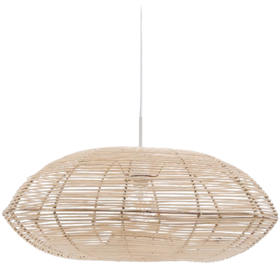 FLARO Rattan ceiling lamp shade with light finish Ø70cm