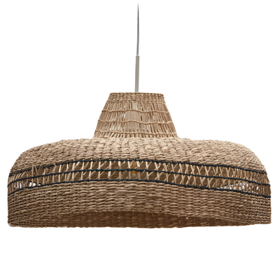 RUPIA Natural fiber ceiling lamp shade with a natural and black finish