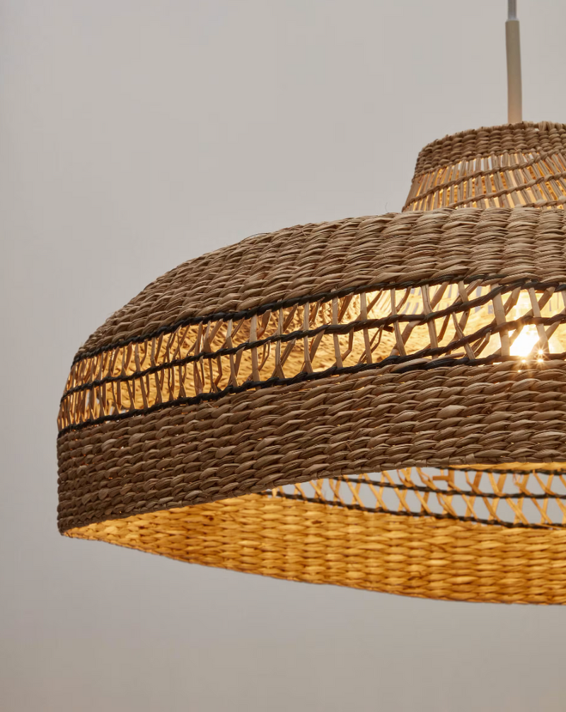 RUPIA Sjenilo za stropnu lampu od prirodnih vlakana s prirodnom i crnom završnom obradom