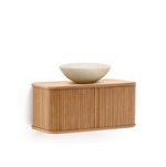 MAILEN bathroom cupboard in ash veneer in a natural finish, 90 x 45 cm