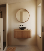 MAILEN bathroom cupboard in ash veneer in a natural finish, 90 x 45 cm
