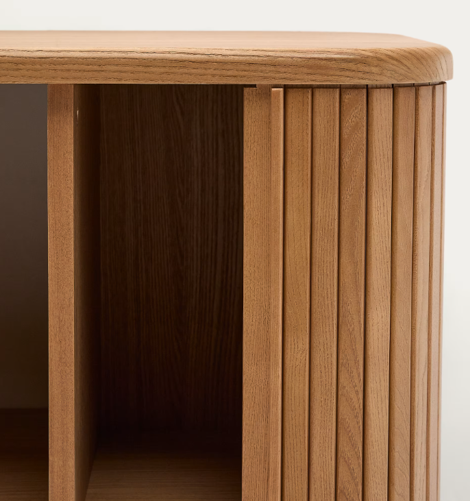 MAILEN bathroom cupboard in ash veneer in a natural finish, 90 x 45 cm