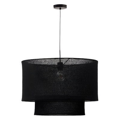 MARIELA Linen ceiling lamp shade in a black finish