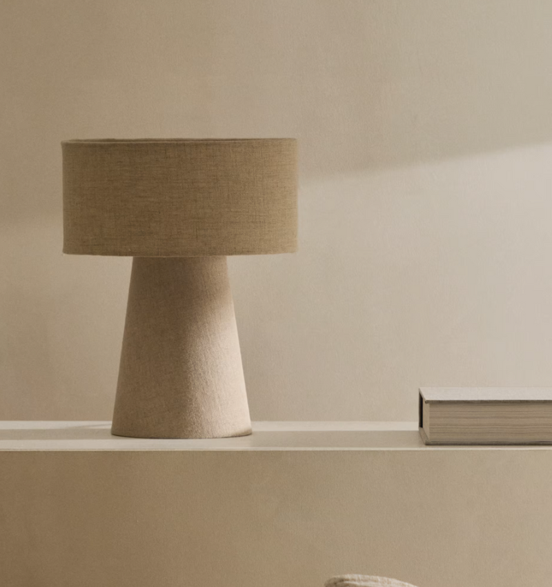 ALGAIDA Stolna lampa od sive tkanine