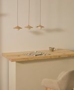 WILARA Oak veneer ceiling lamp with 3 white smoked glass balls