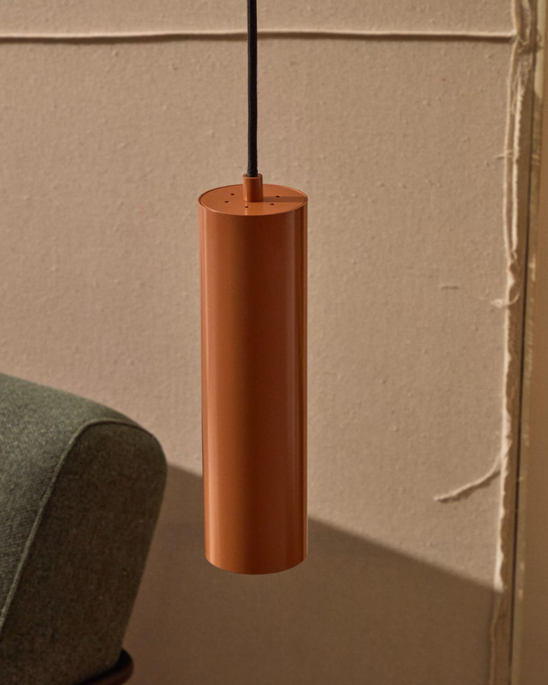 ANDIA Aluminium ceiling lamp with terracotta painted finish