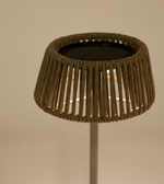 ALDET Vanjska solarna stolna lampa s bež prošaranim užetnim kabelom i bež metalnim postoljem