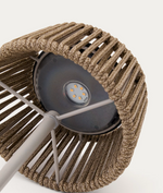 ALDET Vanjska solarna stolna lampa s bež prošaranim užetnim kabelom i bež metalnim postoljem