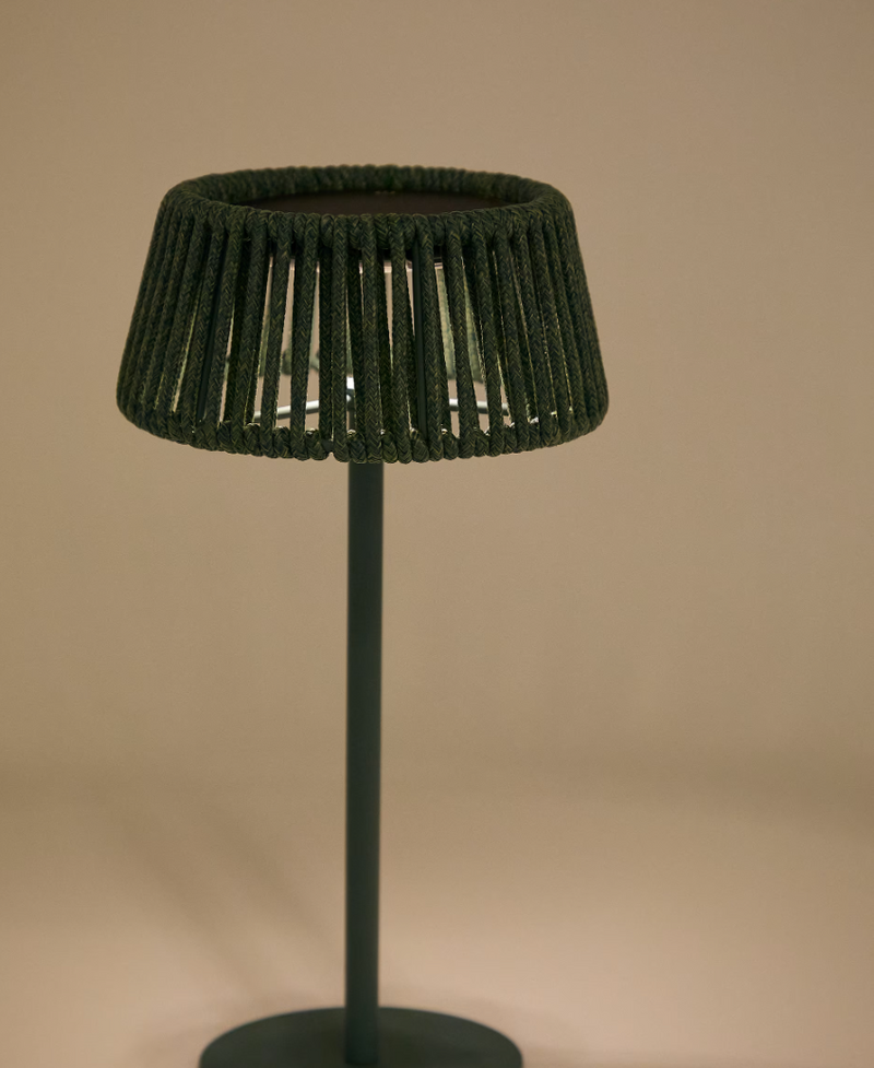 ALDET Vanjska solarna stolna lampa s tirkiznim užetnim kabelom