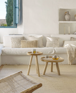 GLENDA Okrugli pomoćni stolić od punog tikovine, Ø 35 cm