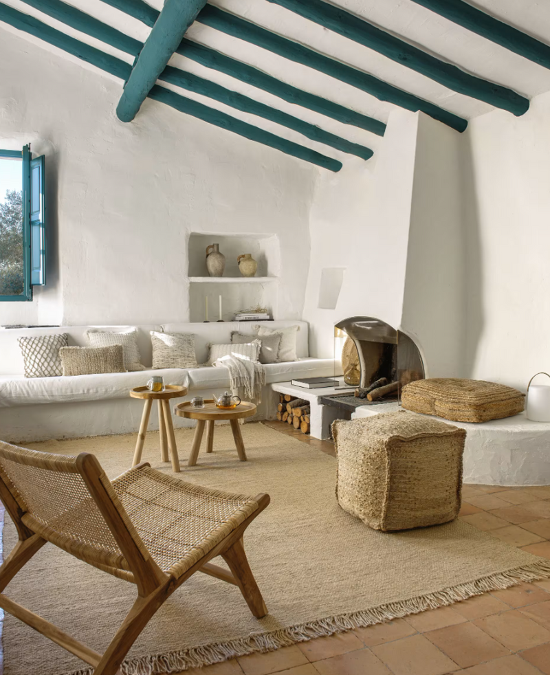 GLENDA Okrugli pomoćni stolić od punog tikovine, Ø 35 cm