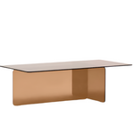 ZAREN Smeđi stolić za kavu od kaljenog stakla, 120 x 60 cm