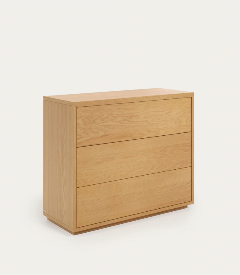 ABILEN komoda s 3 ladice od hrastovog furnira, 90 x 75 cm, FSC™ certifikat