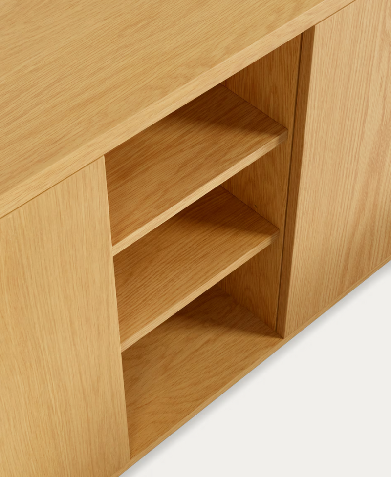 ABILEN oak wood veneer 3 door sideboard, 180 x 75 cm FSC 100%