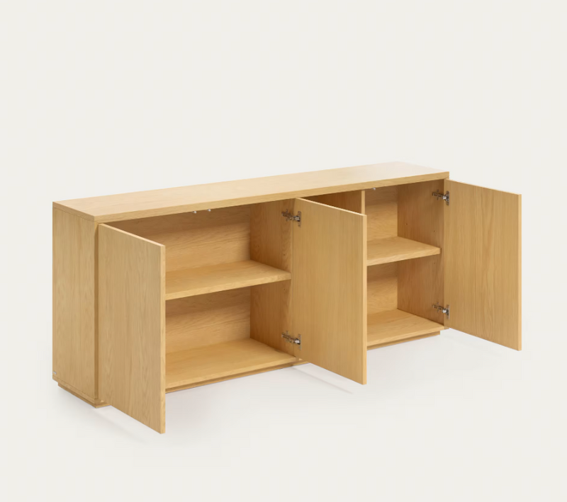 ABILEN oak wood veneer 3 door sideboard, 180 x 75 cm FSC 100%