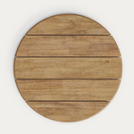 ESILDA Outdoor round table with FSC 100% acacia top Ø80cm and green steel base Ø55x72cm