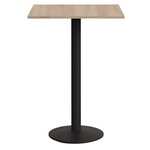 ESILDA High table in natural finish melamine with metal leg in a painted black finish, 60x60x96cm