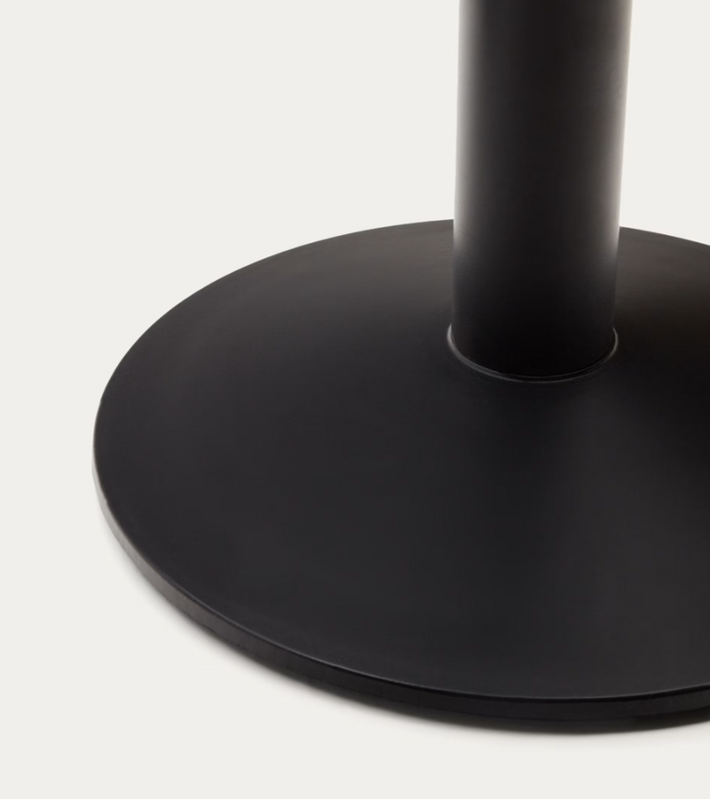 ESILDA High table in natural finish melamine with metal leg in a painted black finish, 60x60x96cm